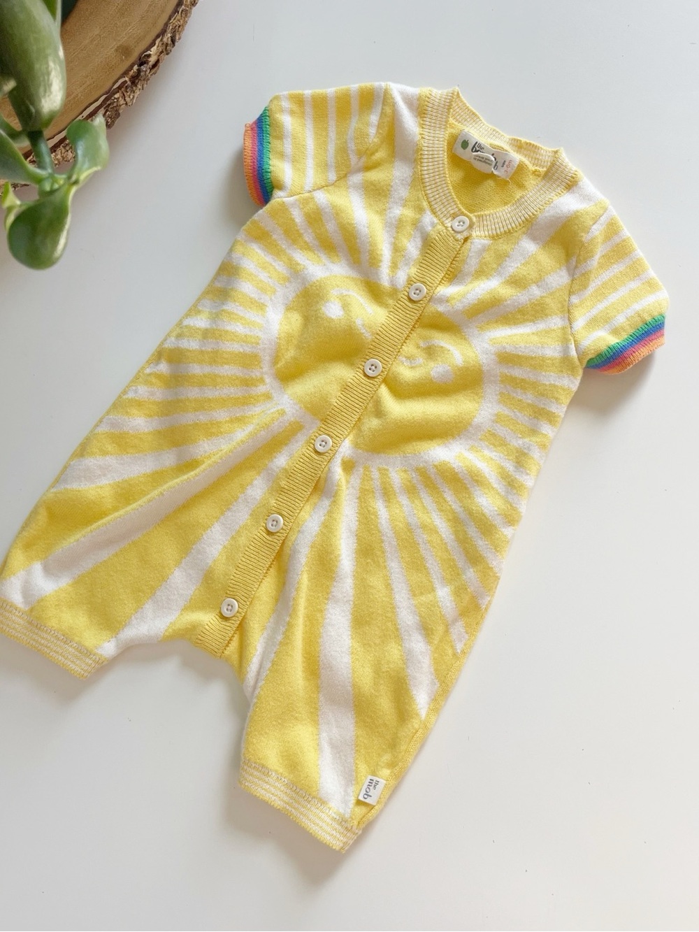 The Bonnie Mob Knit Sunshine Playsuit | 3-6m